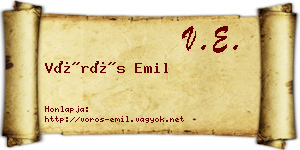Vörös Emil névjegykártya